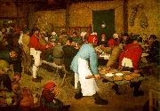 BRUEGEL, Pieter the Elder Peasant wedding fg oil on canvas